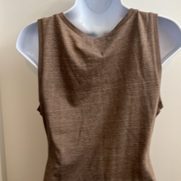 MELROSE AND MARKET Leith Ruched Body-Con Sleeveless Dress Medium Heather Brown - Picture 5 of 11